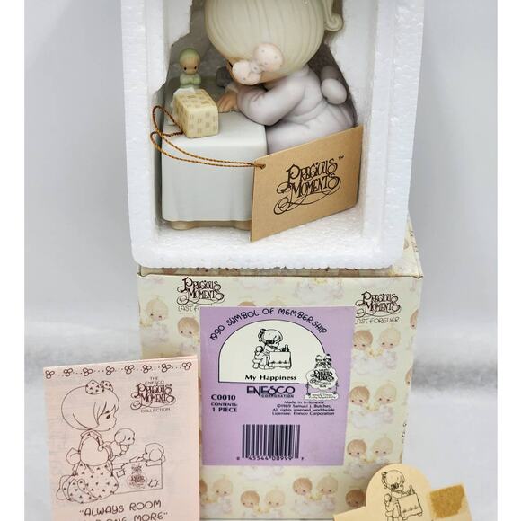 Precious Moments Figurine My Happiness C0010 1990 Symbol Of Membership Box Tags - Picture 9 of 10